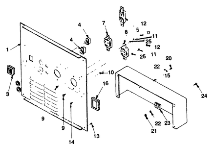 Receptacle Panel Diagram and Parts List for 8925-0-4W111  Briggs and Stratton Generator